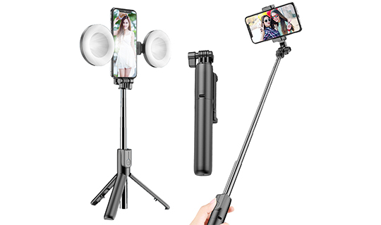 Lampa fotograficzna Alogy Ring podwójna ze statywem kosmetyczna do zdjęć 