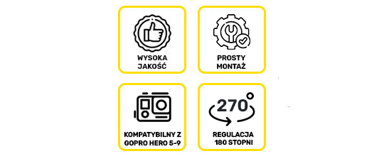 Uchwyt samochodowy Alogy do auta na szybę do GoPro Hero 5/6/7/8/9 Czarny