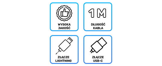 Kabel przewód Alogy szybki USB-C Type C na Lightning PD 20W 1m 
