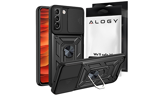 Pancerne etui z osłoną aparatu Alogy Camshield Stand Ring do Samsung Galaxy S22 Plus