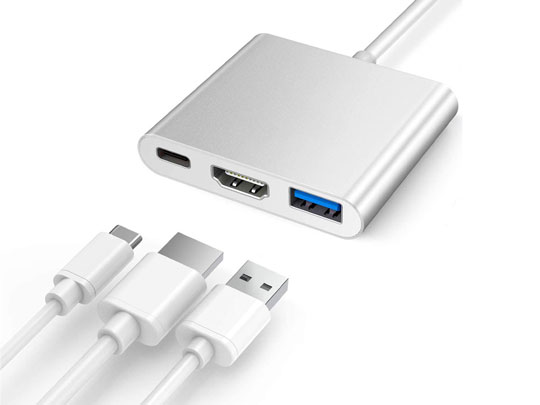 Adapter HUB 3w1 przejściówka USB-C 3.0 HDMI USB-A