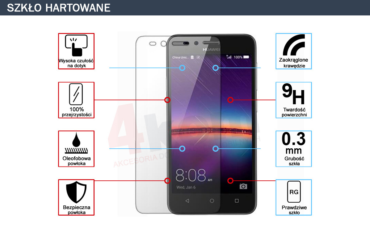 Szkło hartowane 9H Huawei Y3 II