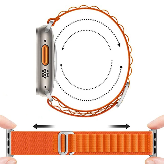 Alogy Pasek nylonowy Sport Strap do zegarka do Apple Watch 4/5/6/7/8/SE/Ultra (42/44/45/49mm) Pomarańczowy