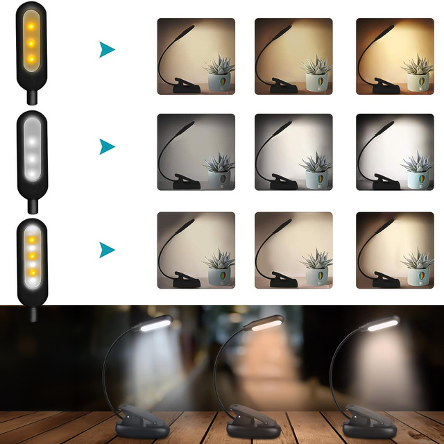 Lampka Alogy LED nocna na biurko biurkowa do czytania lampa regulowana bezprzewodowa micro USB czarna