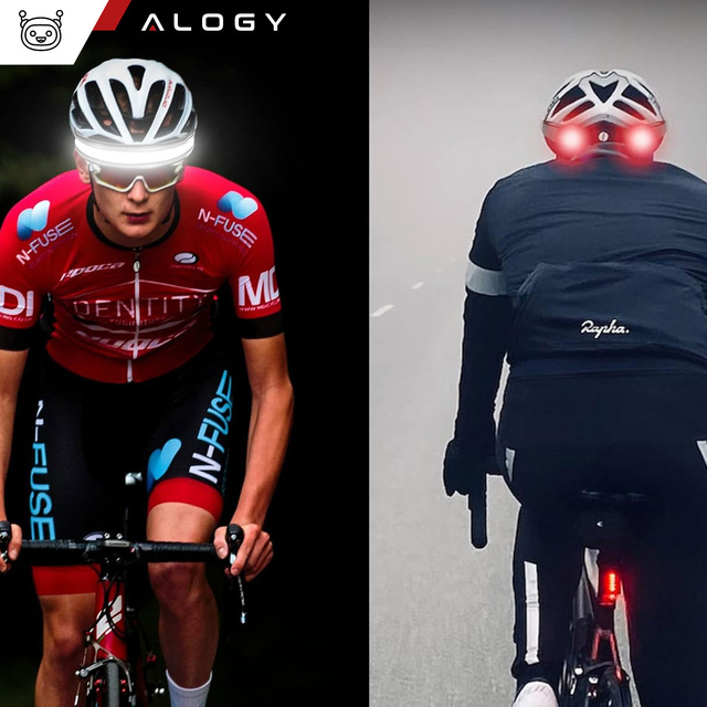 Alogy Lampka czołowa Czołówka latarka na czoło głowę LED COB USB-C Type C 3 Tryby świecenia IPX4