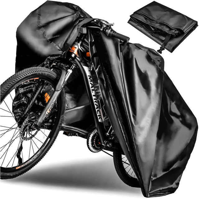 Alogy Pokrowiec na rower/skuter/motor plandeka futerał rowerowy ochronny wodoodporny zima/lato z etui Czarny XL