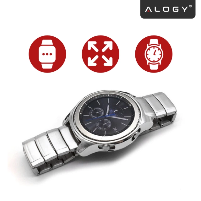 Alogy Bransoleta Steel Simple pasek stal nierdzewna do smartwatcha 20mm Srebrna