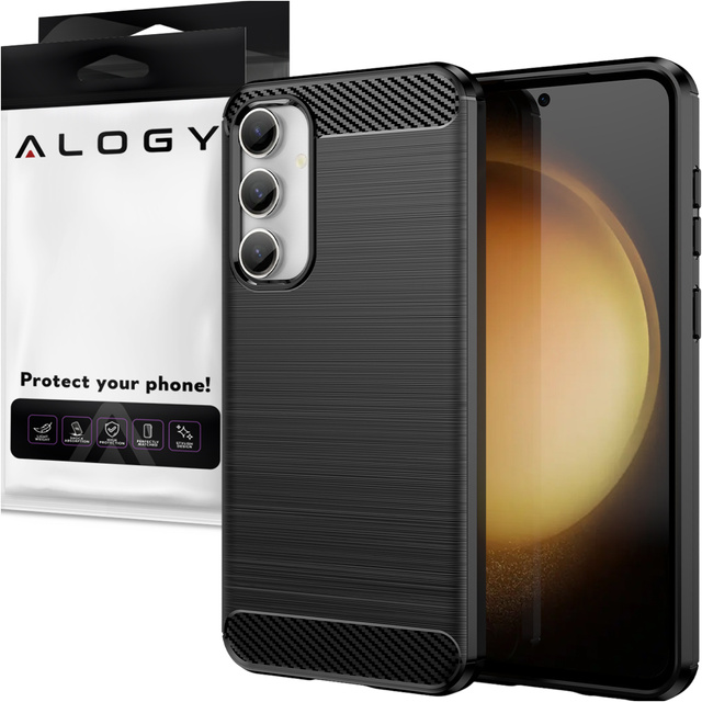 Etui ochronne do Samsung Galaxy S23 FE plecki na telefon Alogy Carbon Silicone obudowa czarne