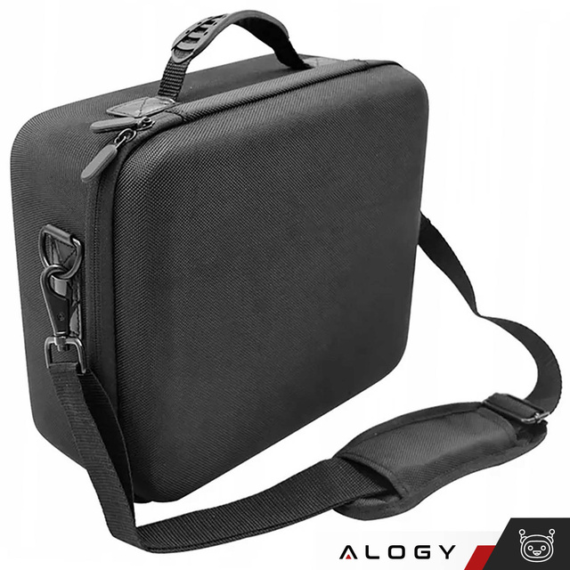 Alogy Etui kuferek walizka torba do Nintendo Switch OLED akcesoria 21 gier Wodoodporne z paskiem Czarny