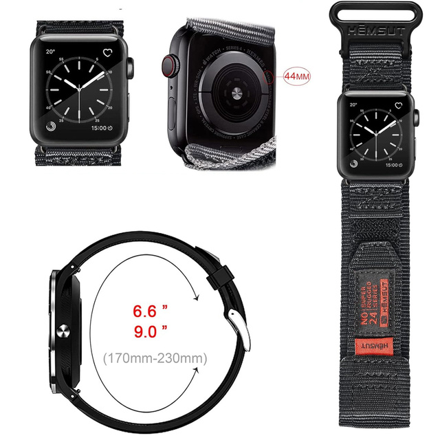 Alogy Pasek nylonowy Sport Strap na rzep do Apple Watch 1/2/3/4/5/6/7/8/SE (38/40/41mm) Niebiesko-szary