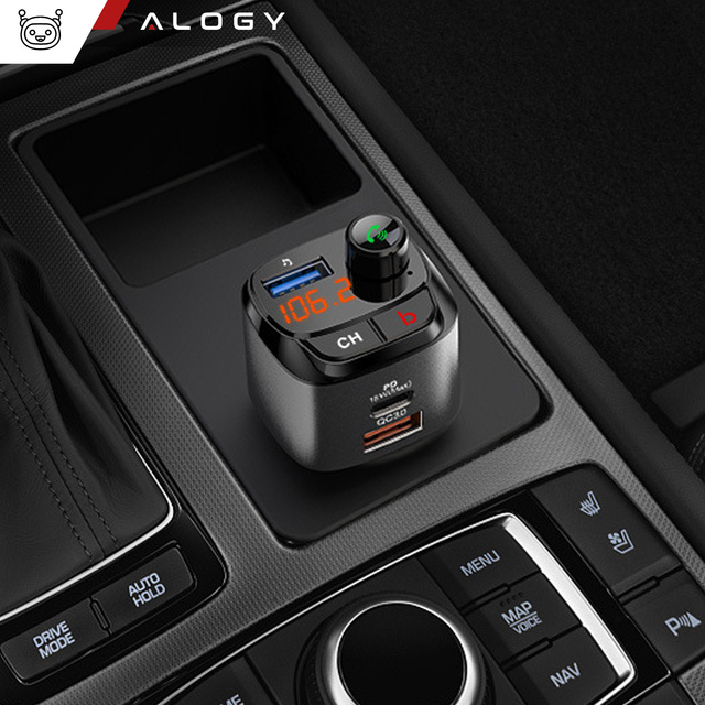 Alogy Transmiter samochodowy Bluetooth odtwarzacz MP3 nadajnik FM