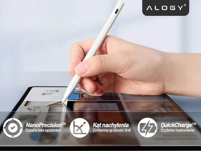 Rysik Alogy Stylus Pen Pencil dotykowy do ekranów telefonu tabletu do Apple iPad / iPhone Biały