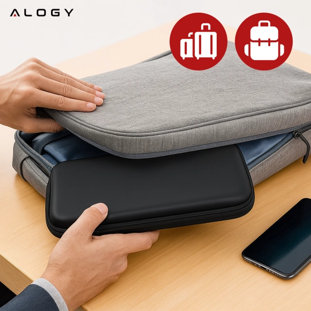 Pokrowiec Etui do Nintendo Switch 2 2025 Torba Ochronna Twarda EVA, Wodoodporna, Lekka, z Uchwytami i przegrodami akcesoria Alogy HardFoamBag™ – Czarna