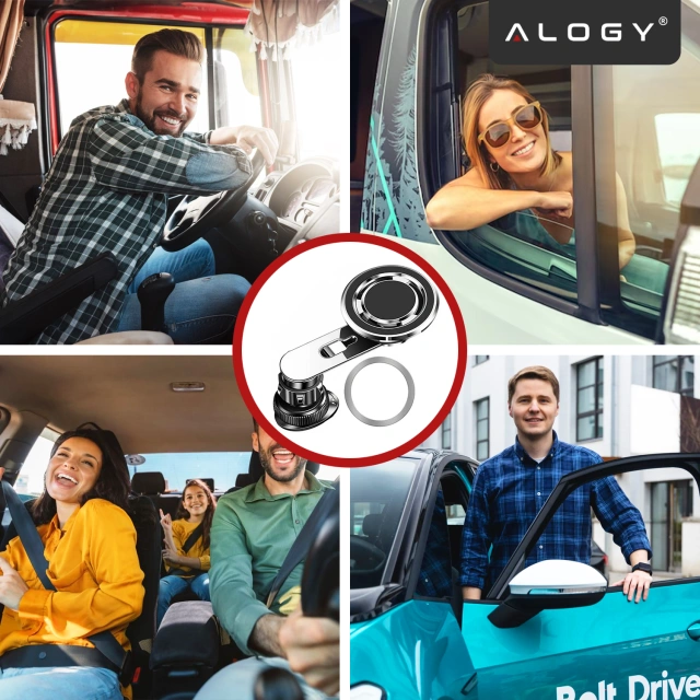 Alogy Uchwyt do samochodu samochodowy MagSafe Airvent car holder do telefonu do MagSafe na kratkę Czarny