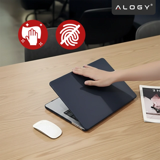 Etui do Apple MacBook Air 13 / 13.3" 2018–2021 (M1 A2337/A2179/A1932) – elastyczna, matowa obudowa ochronna, lekka i odporna – Alogy AirGuard™ Granatowy