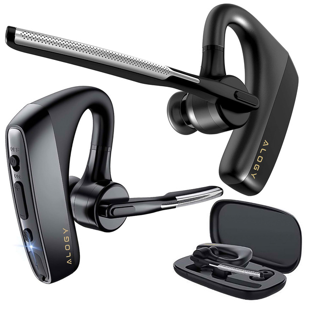 Alogy Słuchawka bezprzewodowa z mikrofonem Bluetooth 5.1 CVC8.0 douszna