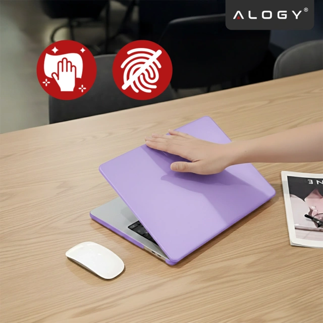 Etui do Apple MacBook Air 13 / 13.3" 2018–2021 (M1 A2337/A2179/A1932) – elastyczna, matowa obudowa ochronna, lekka i odporna – Alogy AirGuard™ Fioletowy