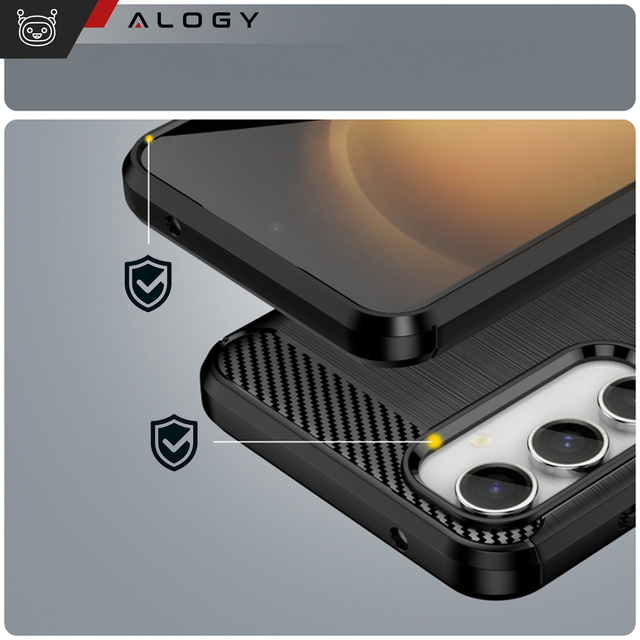 Etui ochronne do Samsung Galaxy S23 FE plecki na telefon Alogy Carbon Silicone obudowa czarne