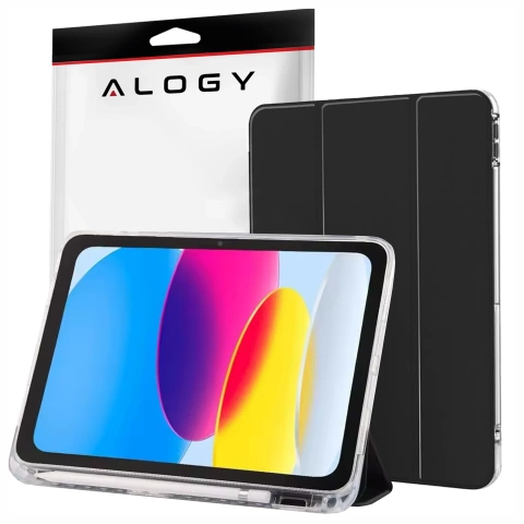 Etui do Apple iPad 11gen. 11" 2025 / 10gen. 10.9" 2022 Ochronne Hybrydowe z Miejscem na Rysik, Składana Okładka, Funkcja Podstawki, Alogy HybridBook™ Case  – Czarne