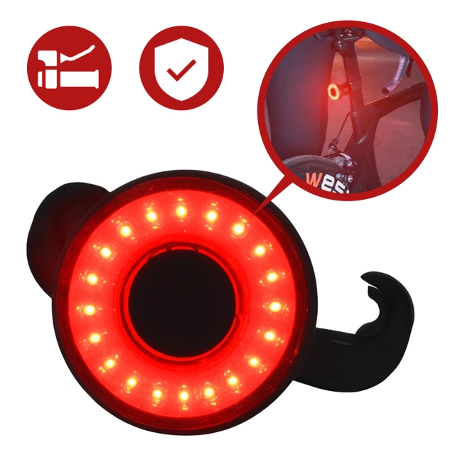 Lampka rowerowa SMART tylna Alogy RedLine R na tył roweru oświetlenie LED światełko światło tylnie czerwona reakcja na hamowanie inteligentna wodoodporna