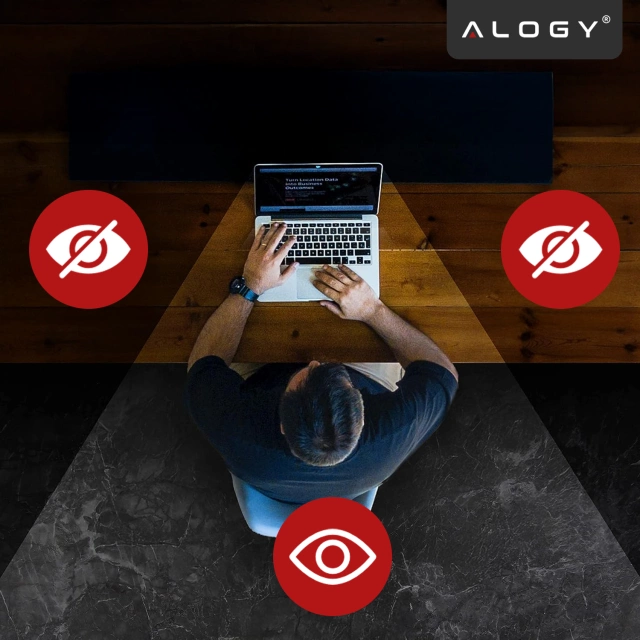 Magnetyczna folia prywatyzująca do Macbook Pro 16" 2021-2024 – ochrona prywatności, łatwy montaż, pokrowiec do przechowywania, redukcja odblasków – Alogy SecureView™