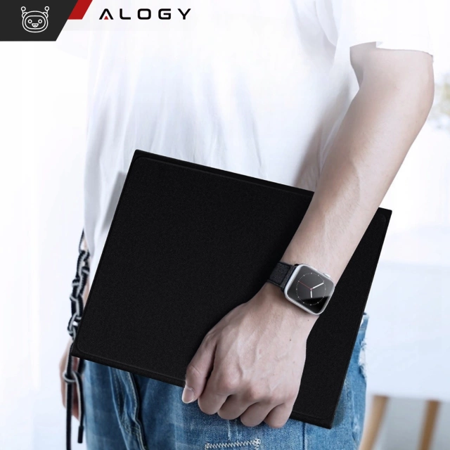 Etui ochronne z klawiaturą Alogy Keyboard case z miejscem na rysik klawiatura bezprzewodowa do Apple iPad Air 13" czarne 