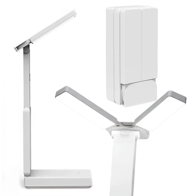 Lampa biurkowa LED 3600 mAh – regulacja natężenia i barwy światła, składana konstrukcja, zasilanie USB-C – Alogy LumiCharge Pro™ Biała