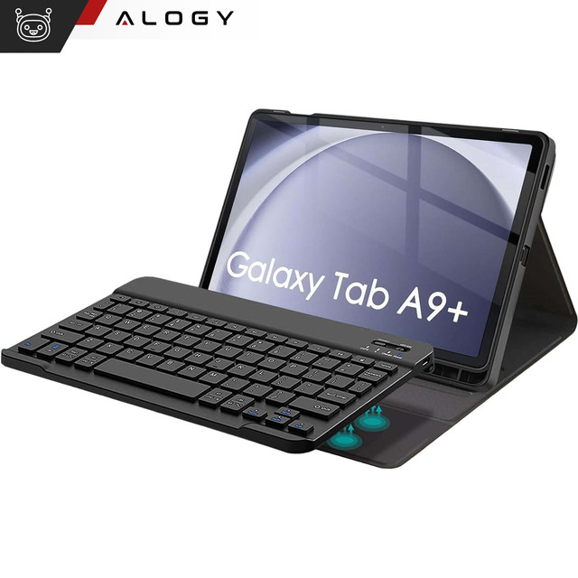 Etui z klawiaturą do Samsung Galaxy Tab A9+ Plus 2023 11" (X210/X215/X216) klawiatura Bluetooth na magnes Alogy Czarne