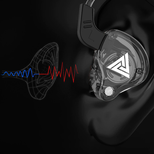 QKZ AK6 Słuchawki przewodowe do biegania Stereo Hi-Res ze złączem mini Jack 3.5mm Czarne