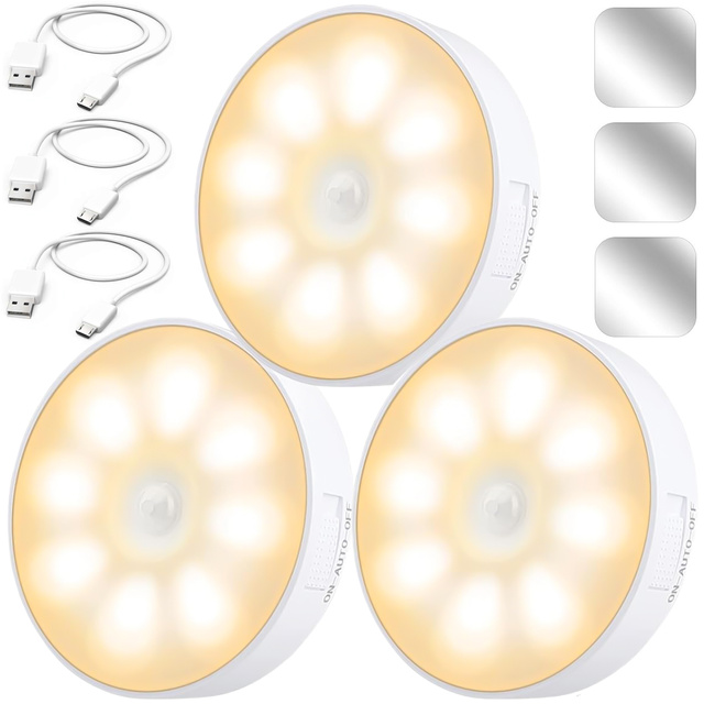 3x Alogy Lampka LED z czujnikiem ruchu Sensor Light Bezprzewodowa lampa nocna oświetlenie meblowe Światło ciepłe