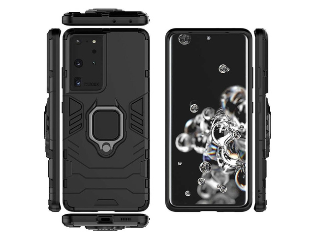 Alogy Etui na telefon Stand Ring Armor do Samsung Galaxy S21 Ultra czarne