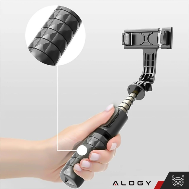 Alogy Selfie stick Tripod Bluetooth uchwyt do telefonu kijek statyw Czarny