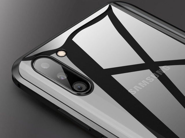Etui na telefon magnetyczne Dr.Fit szklane do Galaxy Note 10 Srebrne