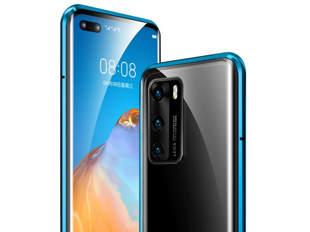 Etui na telefon magnetyczne Dr.Fit szklane do Huawei P40 Niebieskie