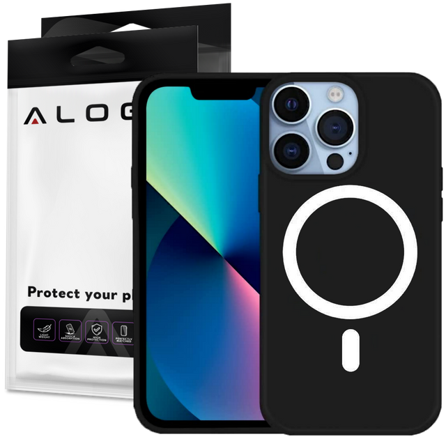 Alogy Etui na telefon do MagSafe Ultra Slim Mag do ładowarek Qi do Apple iPhone 13 Pro Czarne