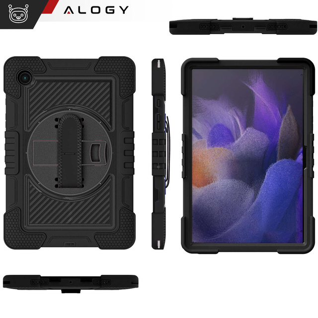 Alogy Etui do Samsung Galaxy Tab A9+ Plus 2023 11" X210/X215/X216 pancerne obudowa z paskiem Case czarne