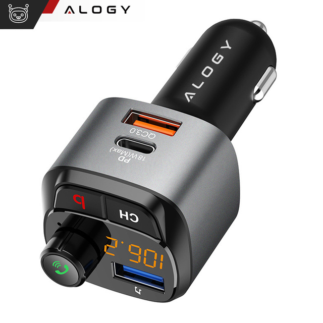 Alogy Transmiter samochodowy Bluetooth odtwarzacz MP3 nadajnik FM
