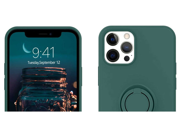 Alogy Etui silikonowe na telefon Ring Ultra Slim do iPhone 12 Pro Max 6.7 Zielone