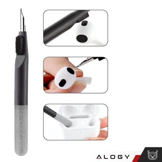 Alogy Set 18w1 Zestaw do czyszczenia klawiatury telefonu słuchawek Wielofunkcyjny Szczotka Klucz do SIM Czyścik