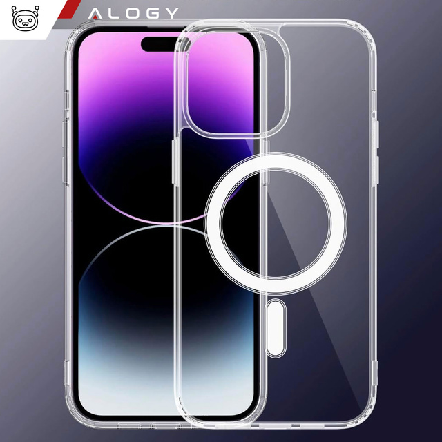 Alogy Etui na telefon do iPhone 15 Pro Hybrid Case do MagSafe magnetyczne Przezroczyste