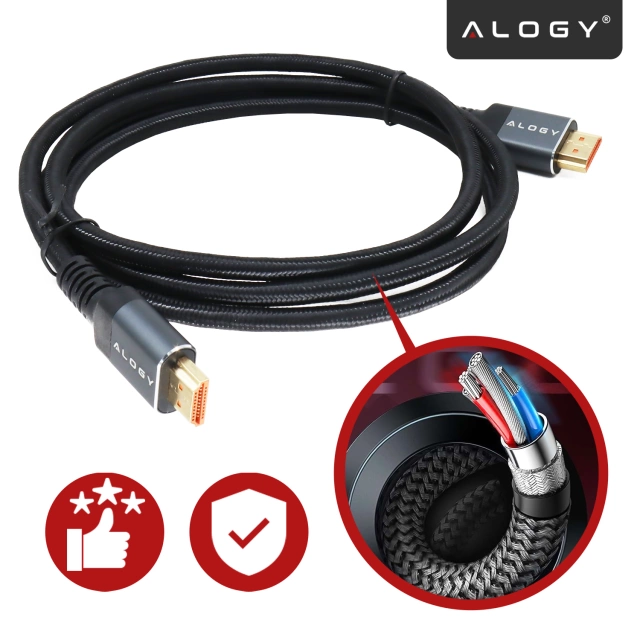 Alogy 8K Kabel HDMI 2.1 60Hz 48GBps 5m Czarny