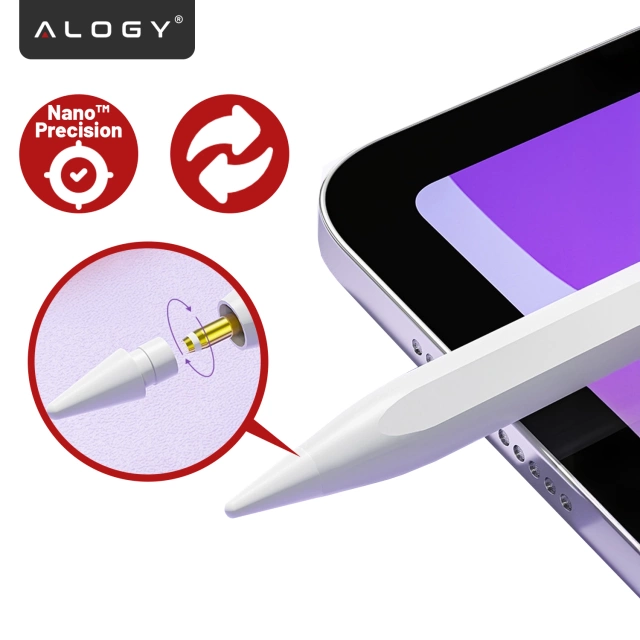 Rysik Alogy Stylus Pen Pencil dotykowy do ekranów telefonu tabletu do Apple iPad / iPhone Biały