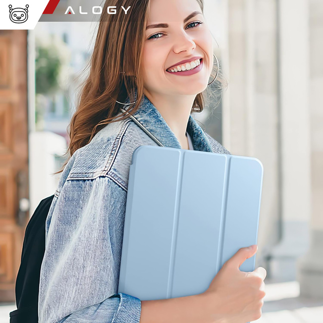 Etui + Szkło do Apple iPad 10gen. 10.9" 2022 / A16 11gen. 11" 2025 obudowa na tablet Alogy Smart Case Pencil Holder Niebieskie