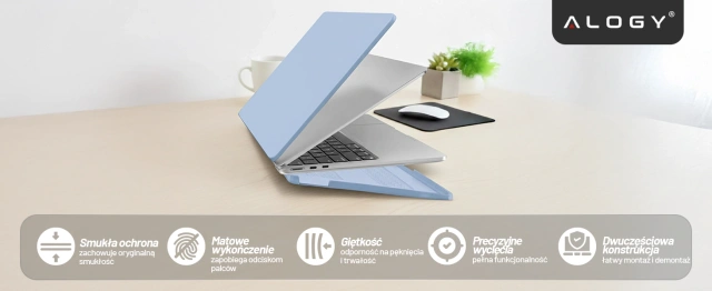 Etui do Apple Macbook Air 15 2023-2025 (M2/M3/M4) – elastyczna, matowa obudowa ochronna, lekka i odporna – Alogy AirGuard™ Lawendowy
