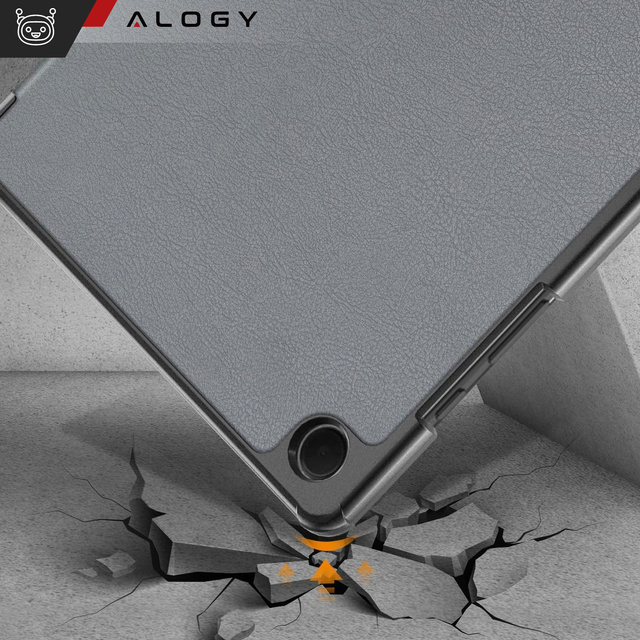 Etui do Samsung Galaxy Tab A9 2023 8.7" X110 / X115 obudowa na tablet Case Alogy Book Cover Szare + SZKŁO HARTOWANE