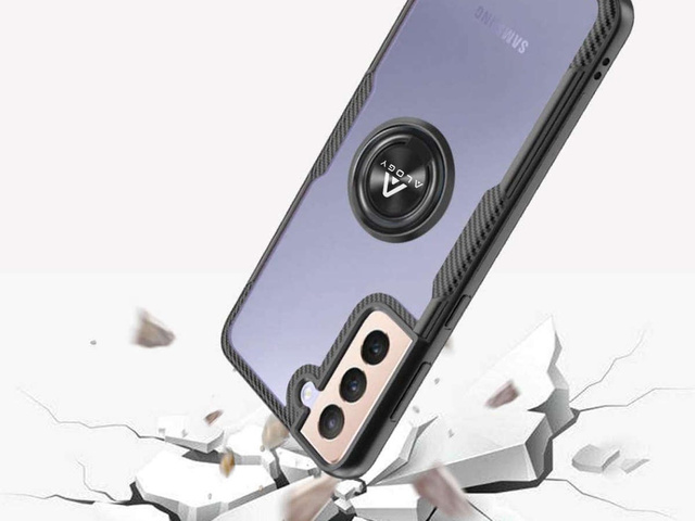 Alogy Etui na telefon Ring Holder Clear Armor do Galaxy S21 Plus czarne