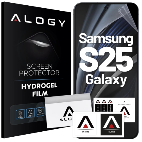 Folia hydrożelowa do Samsung Galaxy S25 – elastyczna ochrona ekranu, samoregeneracja, pełne dopasowanie i wysoka przejrzystość – Alogy Hydrogel Film™