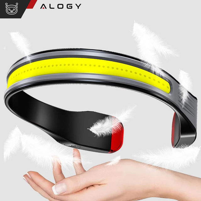 Alogy Lampka czołowa Czołówka latarka na czoło głowę LED COB USB-C Type C 3 Tryby świecenia IPX4