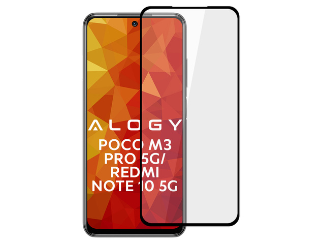 Alogy Szkło na ekran Full Glue CF do Poco M3 Pro 5G/ Redmi Note 10 5G Czarne