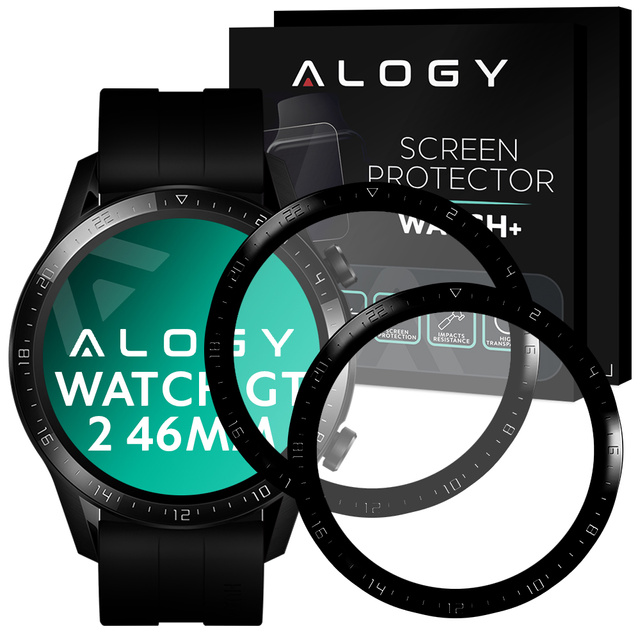 Alogy 2x Szkło na smartwatch elastyczne 3D do Huawei Watch GT 2 46mm Black